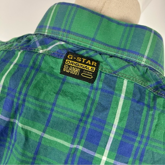 ❤️ G-Star Raw XXL Woman Slim Snap Button Flannel Shirt Long Sleeve Western Shirt - Picture 3 of 11